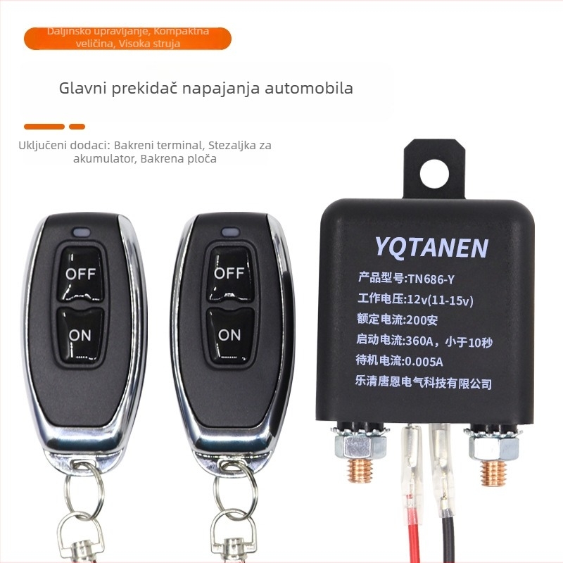 YQTANEN 12V/24V relej za zaštitu baterije automobila s daljinskim prekidačem