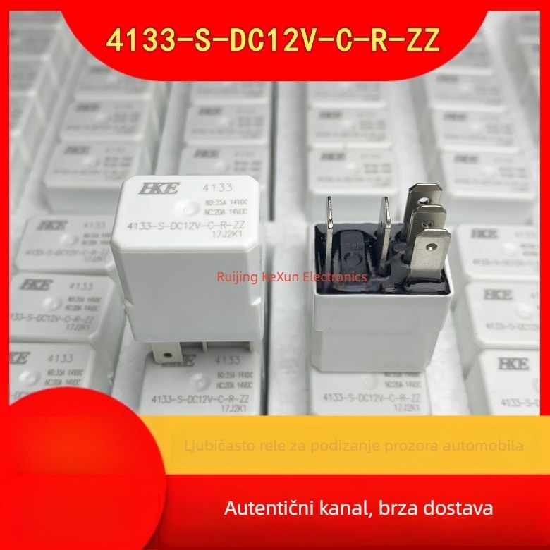 4133-S-DC12V-C-R-ZZ 35A 5-pinski relej za podizanje automobilske stakla, ljubičasta, 12V