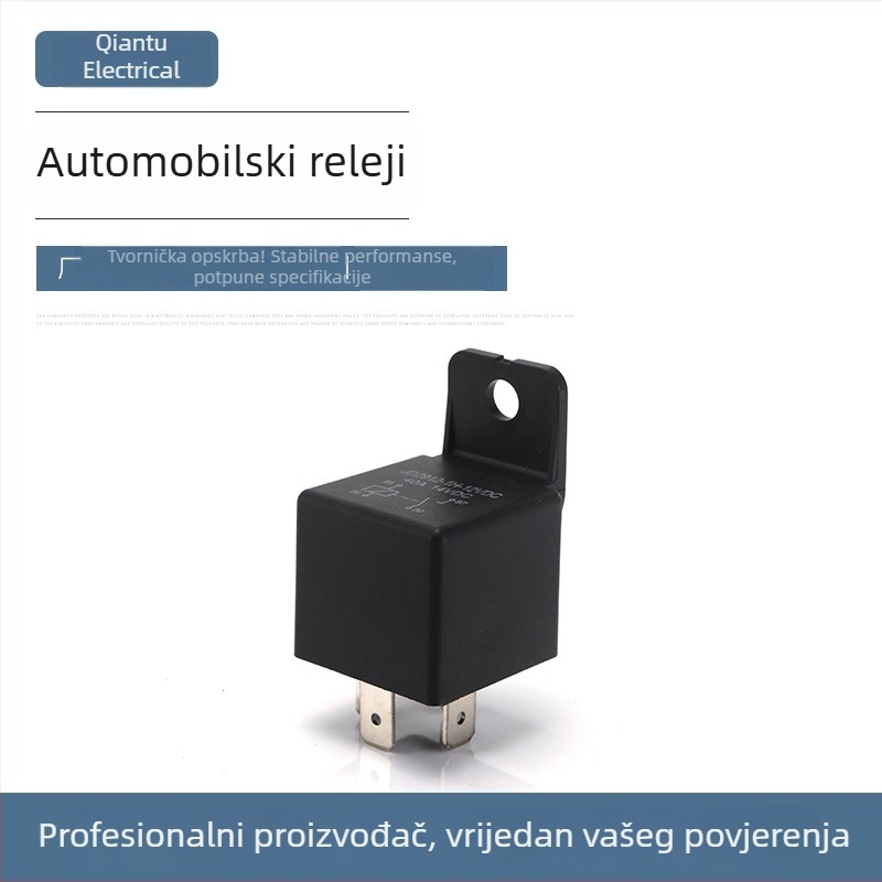 JD1912 Visokoperformansko automobilsko relej, 40A, 4-pin, normalno otvoren kontakt, tip promjene, 12V DC