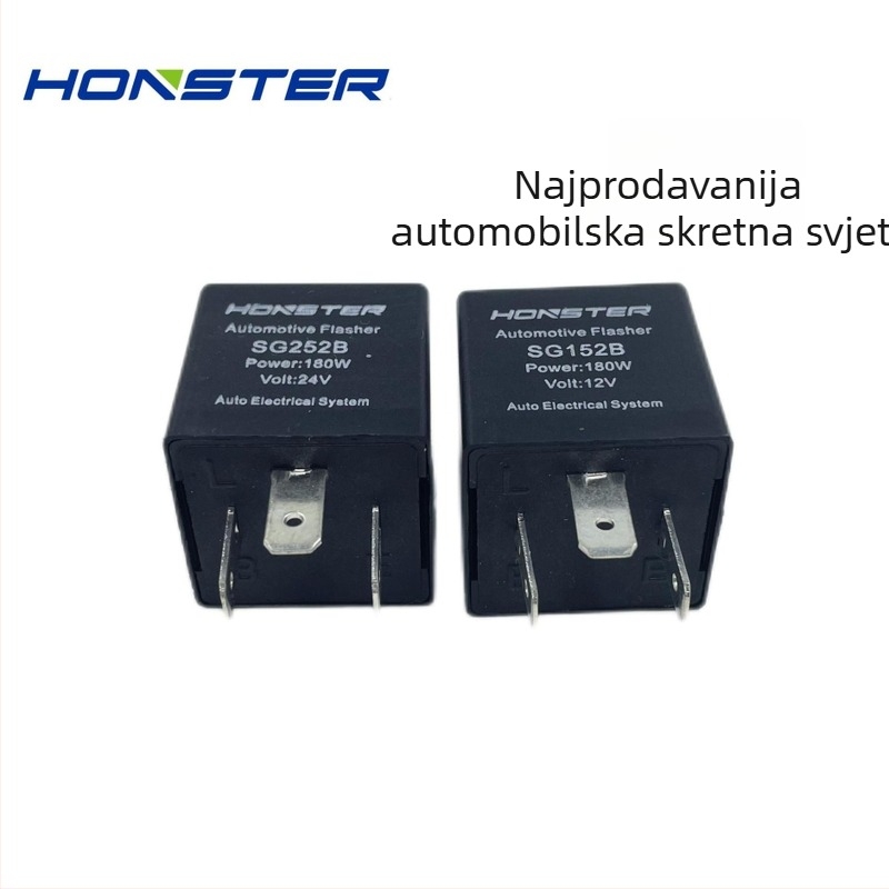 LED SG152B-12V Elektronički flasher relej za auto, 3-pinski, 12V/24V