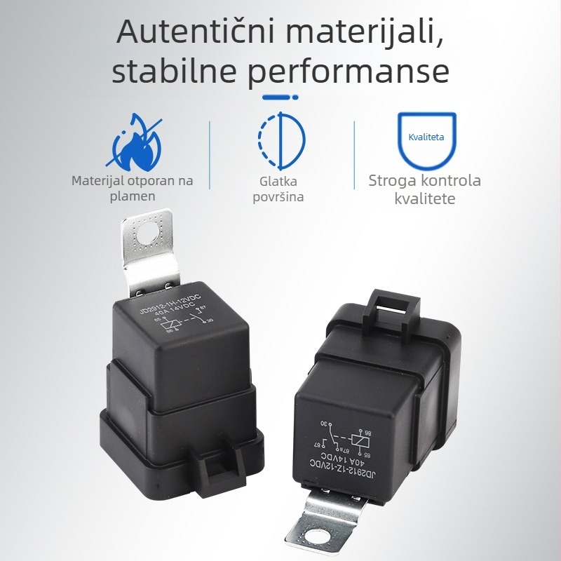 Set od 5 vodootpornih auto releja, 12V DC, 40/30A, sa utičnicom