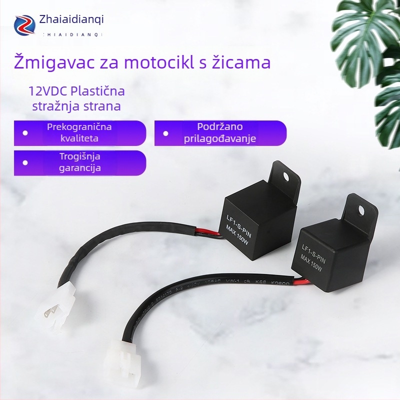 2-pinsko LED flasher relej, 12V, 150W, vodootporan i otporan na vlagu, s pričvrsnim remenom