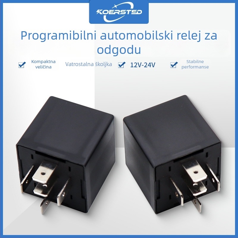 Koersted relej kašnjenja 12V/24V, prilagodljiv, 4-pin ili 5-pin, bez NC