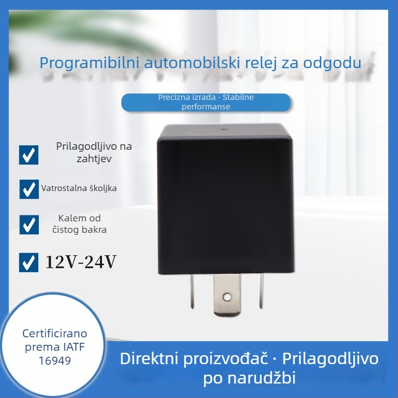 Koersted relej kašnjenja 12V/24V, prilagodljiv, 4-pin ili 5-pin, bez NC