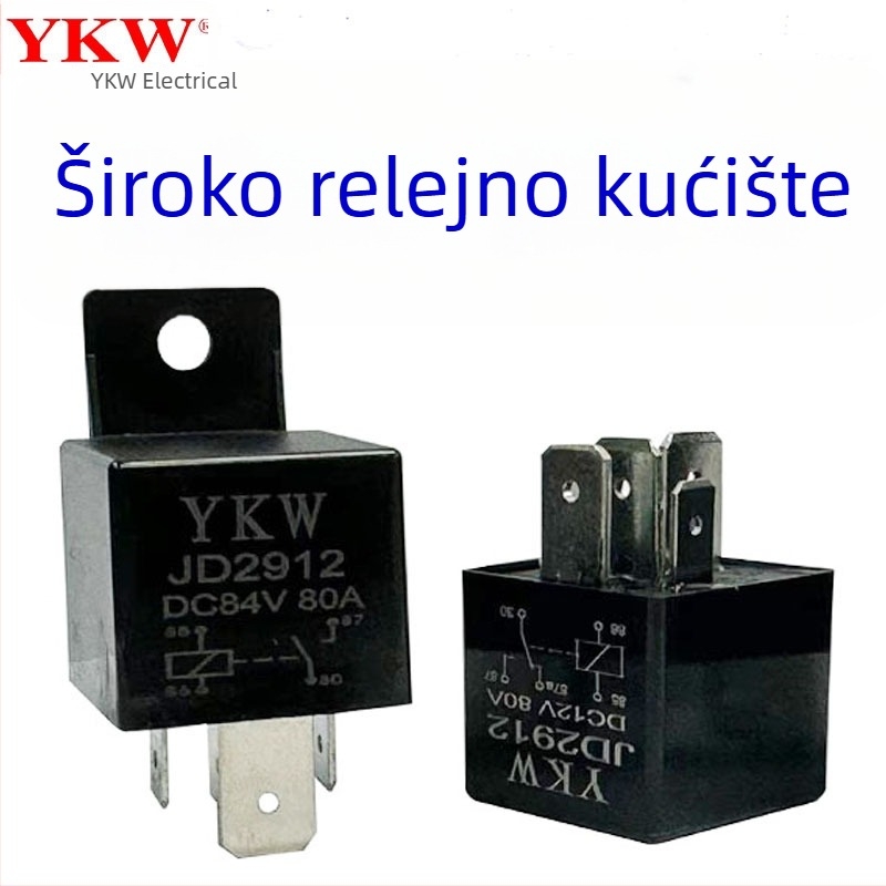 YKW JD2912 automobilski relej, 40A, 80A DC, 24V/48V, 4-pinski i 5-pinski, relej snage
