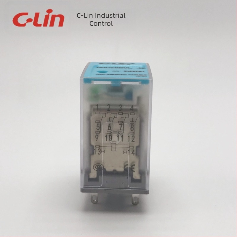Xinling HHC68BVL-4Z (HH54P, MY4) Elektromagnetski relej, 5A, 14-pinski, s LED indikatorom