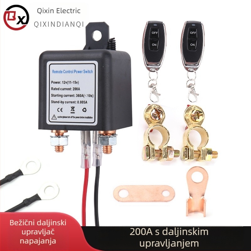 200A bežični prekidač baterije za vozila 12V/24V s daljinskim upravljačem