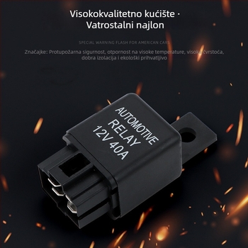 Auto relej za klimatizaciju, 12V 40A, s utičnicom, normalno otvoren, mali elektromagnetski relej za automobilni ventilator EFI