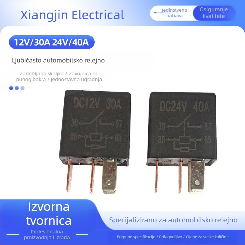 Automobilsko rele za pumpu goriva, klima uređaj, prednja svjetla i ventilator, 12V/24V