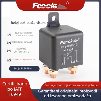 FLS849M automobilno rele za start u nuždi, 250 A visokog toka, 4-pin i 5-pin priključci, 8 velikih bakrenih pinova