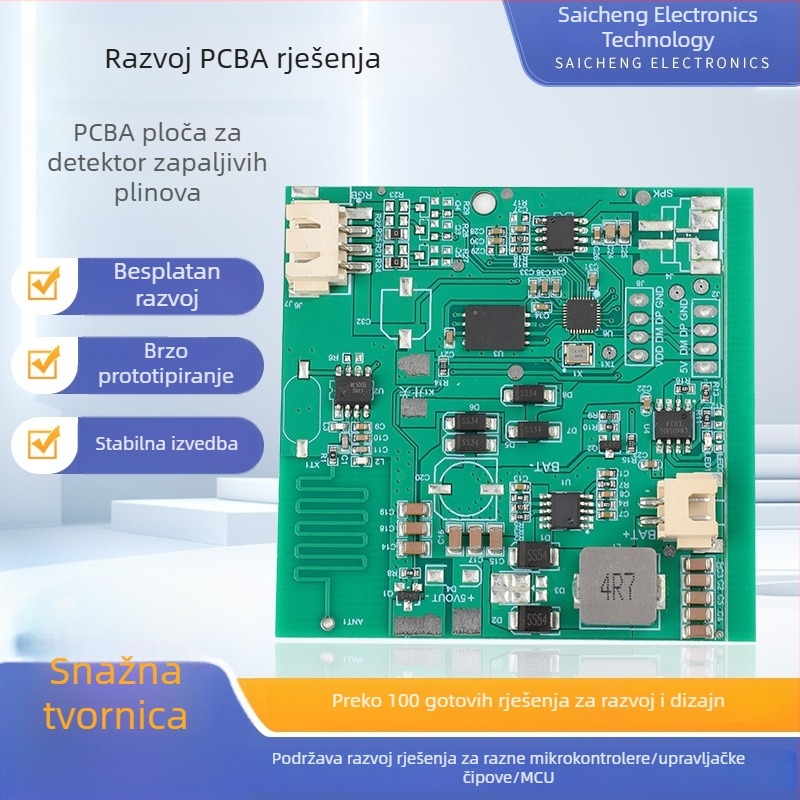 Prilagođeni razvoj PCBA za detektor zapaljivih plinova i dizajn PCB ploče