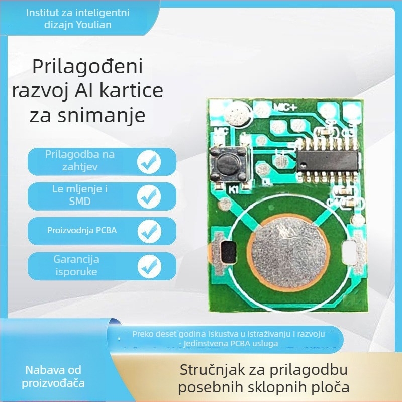 Ultra-tanka AI zapisna olovka PCB – glavna upravljačka pločica PCBA za rješenje sklopova za zapis i razvoj AI modela