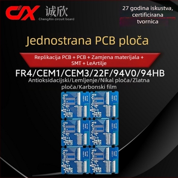 Jednostrana FR-4 PCB pločica od staklenih vlakana, serija CEM-3/CEM-1, 94V0, karbonska prevlaka