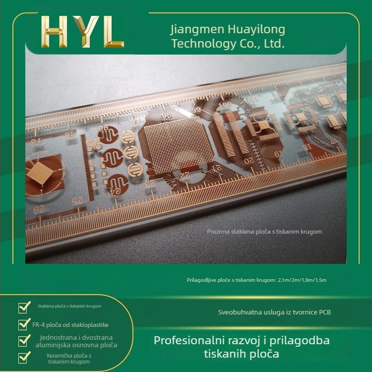 Prozirni PCB za prototip - duga višeslojna tiskana pločica FR-4 / aluminijski podložak