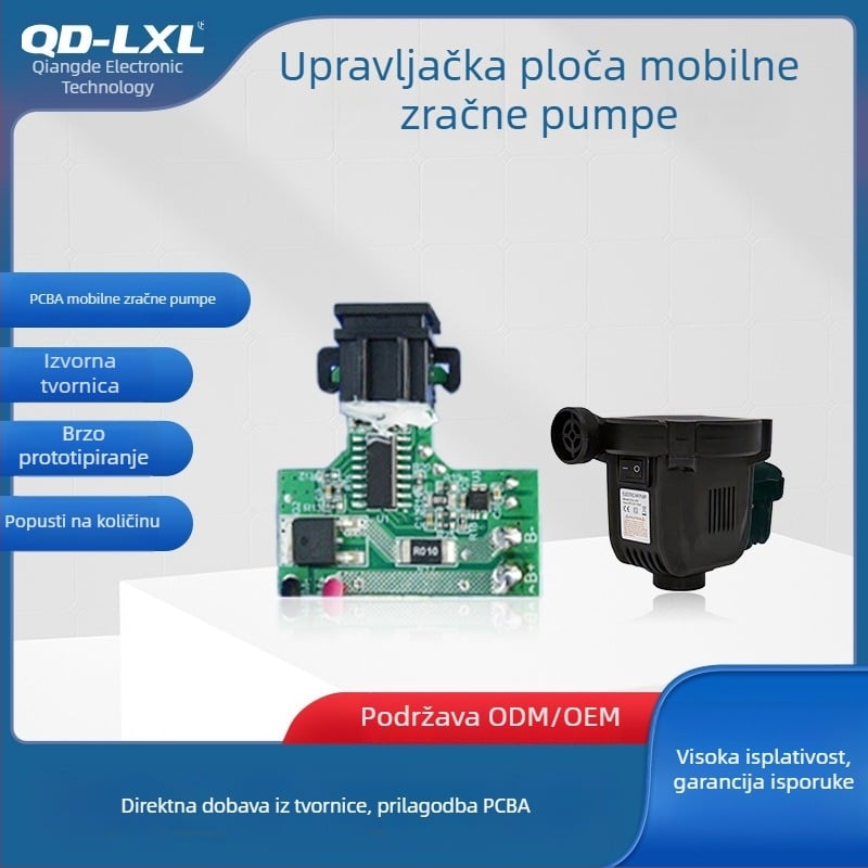 Kontrolna ploča za mobilnu pumpu zraka — dizajn i razvoj PCBA, izrada PCB-a i kopiranje ploče
