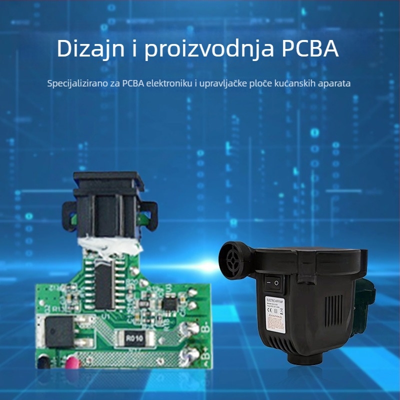 Kontrolna ploča za mobilnu pumpu zraka — dizajn i razvoj PCBA, izrada PCB-a i kopiranje ploče