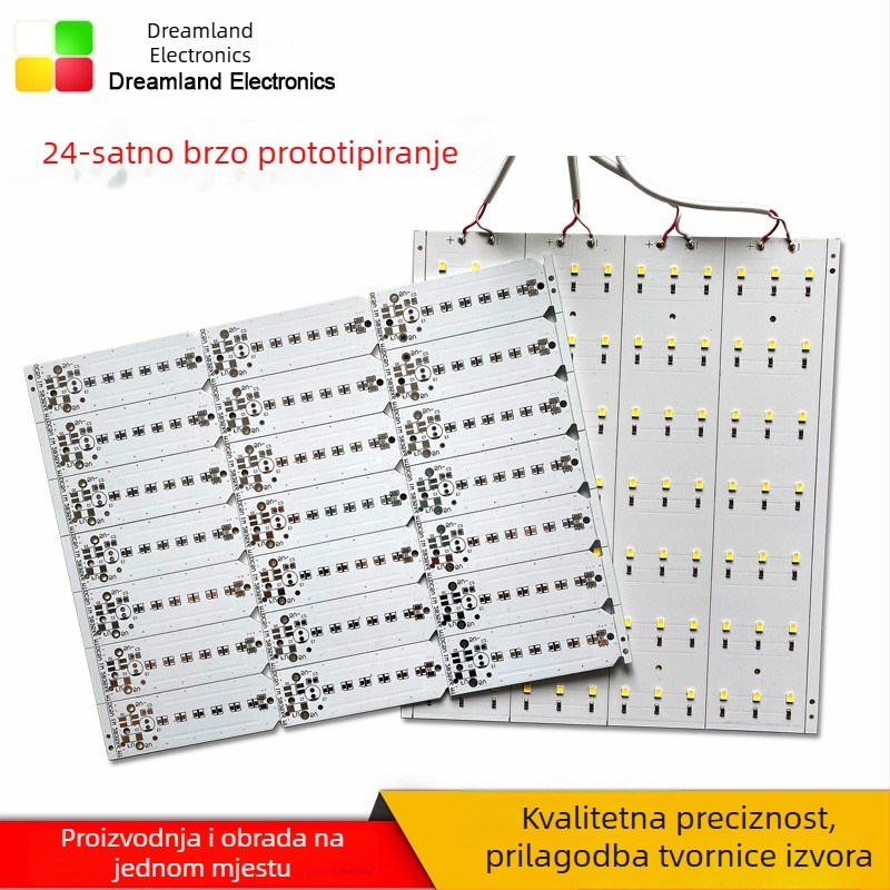 LED traka s aluminijskom osnovom za automobile, visoke temperature otpornost, FR-4 vlaknast PCB za brzo prototipiranje (mala serija)