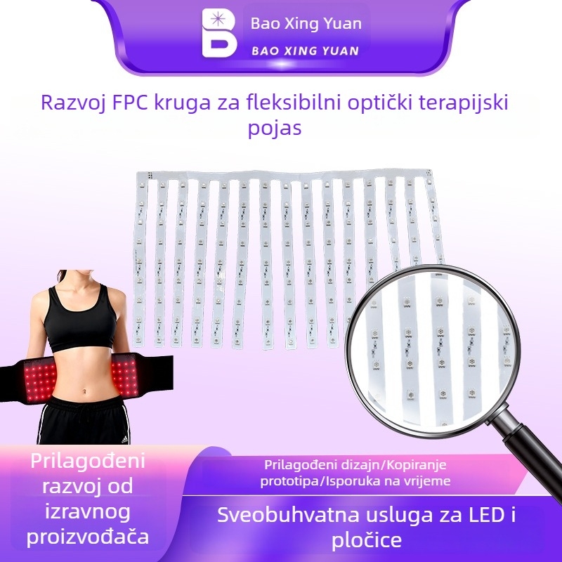 Fototerapijski pojas s PCBA rješenjem za razvoj i prilagodbu, fleksibilna FPC pločica, panel crvene svjetlosti za fizioterapiju