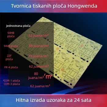 PCB pločica od materijala 22F, jednostruka pločica sa zelenom maskom za kontroler i napajanje