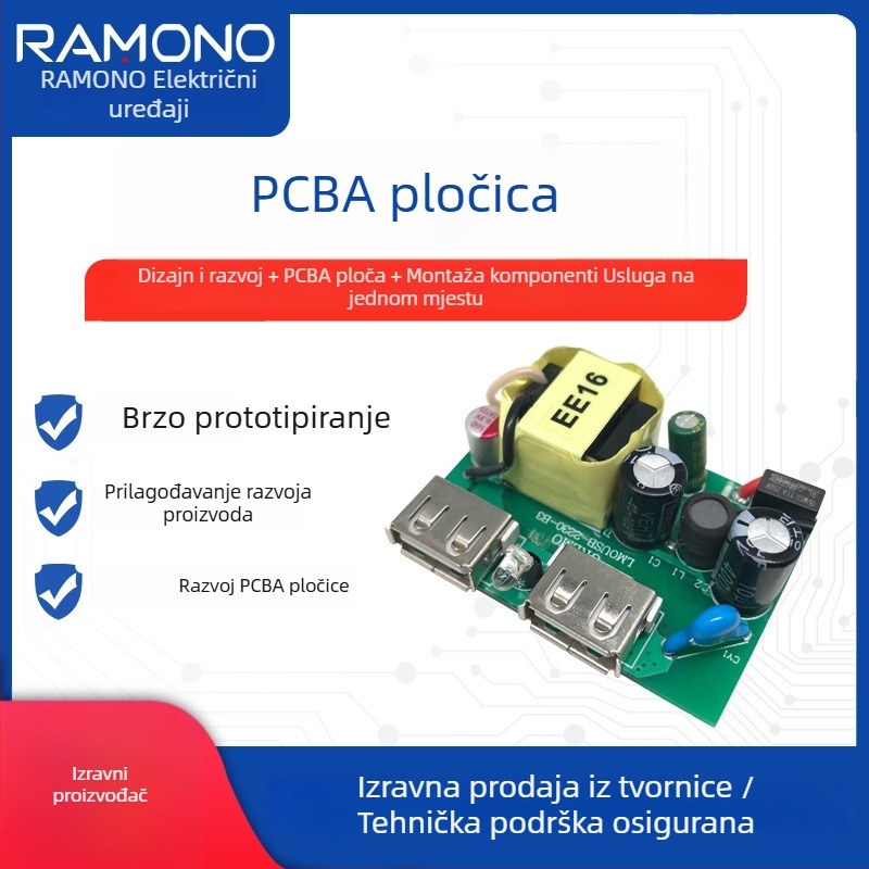 PCBA punjački sklop, dvostruka PCB pločica, upravljačka i kontrolna pločica, DC napajanje za električni komarac