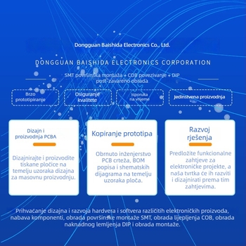 Prilagođena ploča za upravljanje kozmetičkim ogledalom s inteligentnim dimovanjem osvjetljenja, PCB/PCBA i obrada plug-in