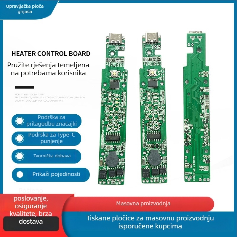 BTOS PCBA kontrolna ploča za pegla za kosu – razvoj PCB-a i ploča za kontrolu prekidača