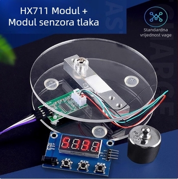 HX711 modul za ćeliju opterećenja – akrilni elektronički mjerni modul