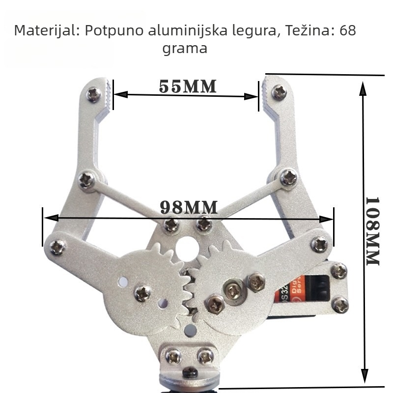6-DOF robotska ruka sa servo hvatačem – DIY set s mikrokontrolerom