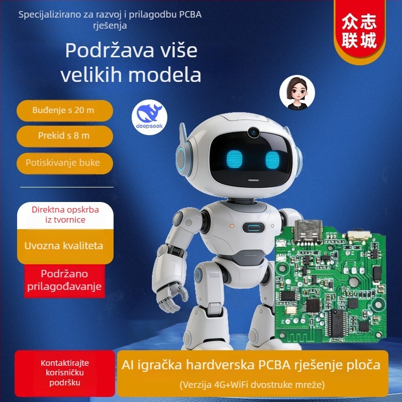 AI emocionalna igračka-prijatelj s PCBA pločom, 4G/Wi-Fi, prilagođeni veliki model digitalnog kućnog ljubimca