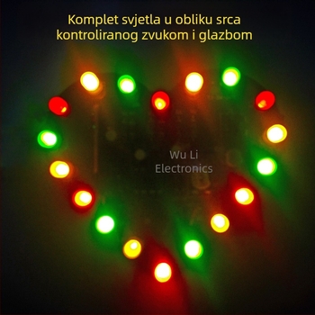 Set LED srca s kontrolom rasvjete i glazbom, 18 LED dioda, DIY elektronički dijelovi TJ-56-269