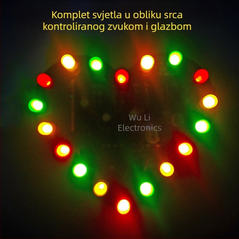 Set LED srca s kontrolom rasvjete i glazbom, 18 LED dioda, DIY elektronički dijelovi TJ-56-269