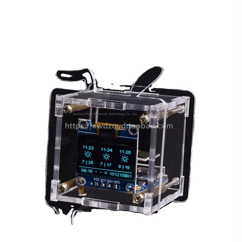 ESP8266 Mini Sat za Prognozu Vremena, Set s Temperaturom i Vlažnošću, Wi‑Fi Umreženi Elektronički Digitalni Sat, DIY Lemljenje