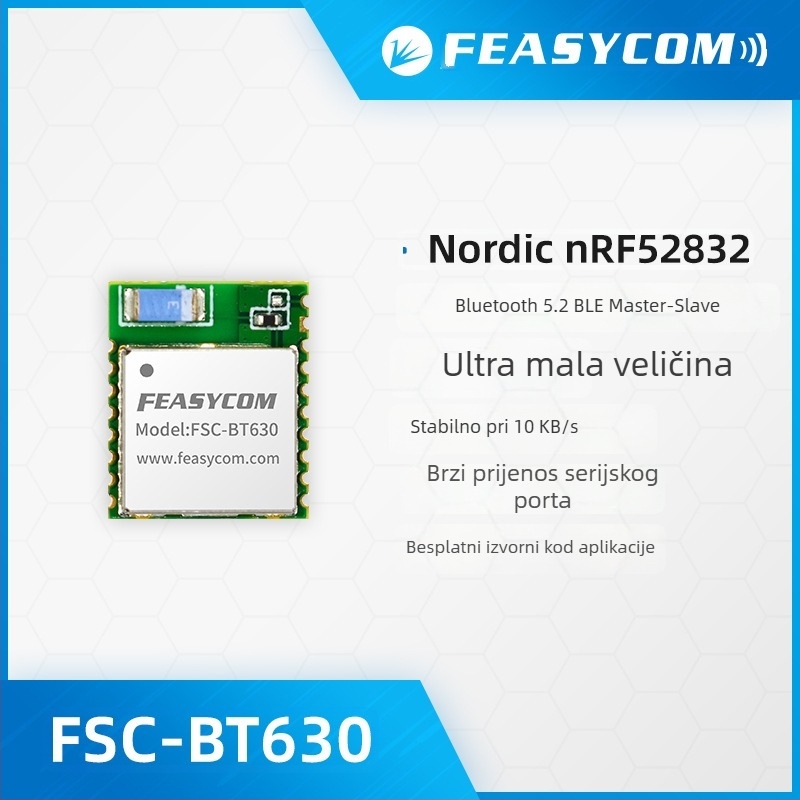 Feiyitong nRF52832 Bluetooth 5.2 Master–Slave integrirani BLE modul za transparentni serijski prijenos uz malu potrošnju energije