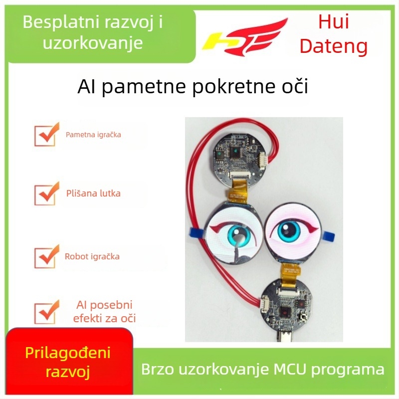 AI pametne oči PCBA za lutke — modul očiju robota s 2D pokretom očiju