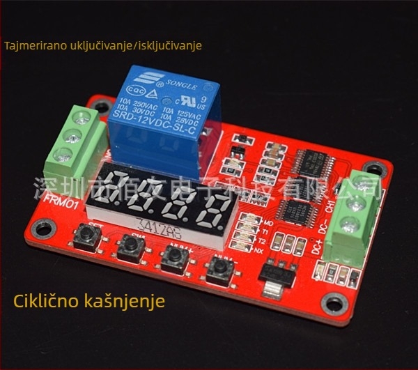 1-kanalni rele modul s cikličnim kašnjenjem, tajmerom, zaključavanjem, višenamjenski, opcije 5/12/24 V