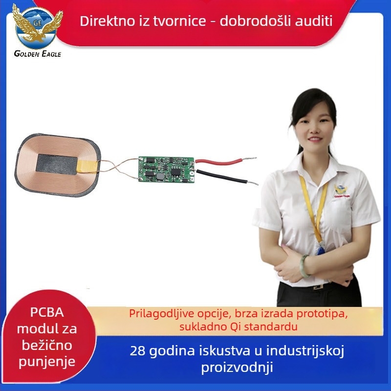 Prilagođeni PCBA modul s namotnicom za bežično punjenje – predajnik i prijemnik, kompatibilan sa standardom Qi