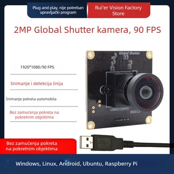 2.0 MP USB kamera modul, 1080p, 90fps, ručni fokus, USB 2.0, bez upravljačkog programa, za stolna računala, prijenosna računala, videokonferencije i sigurnosne kamere