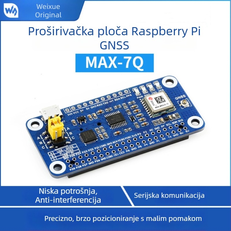 GNSS proširna ploča za Raspberry Pi 4B, bazirana na MAX-7Q, podržava GPS, QZSS i GLONASS sustave pozicioniranja