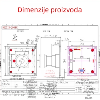 IMX415 Industrijski modul kamere USB 3.0, 8 MP, 4K za videokonferencije