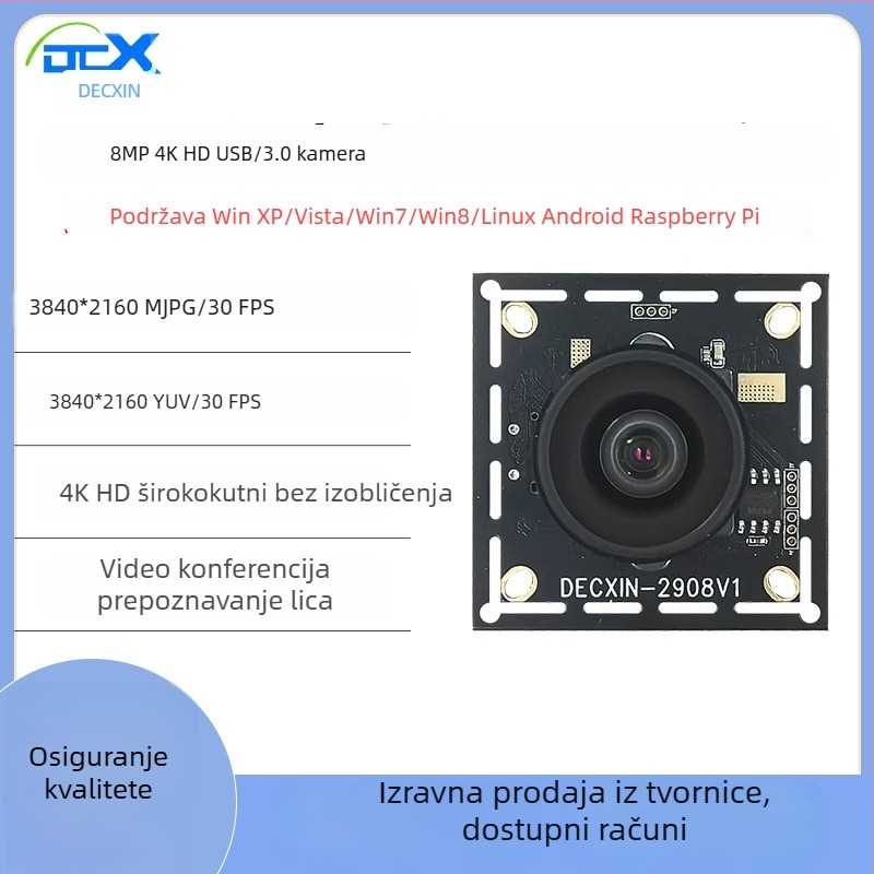 IMX415 Industrijski modul kamere USB 3.0, 8 MP, 4K za videokonferencije