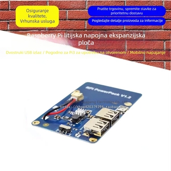 Raspberry Pi litijska proširena ploča za napajanje s dvostrukim USB izlazom — prijenosni izvor napajanja za Pi 3
