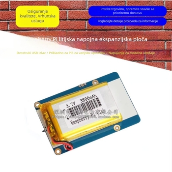 Raspberry Pi litijska proširena ploča za napajanje s dvostrukim USB izlazom — prijenosni izvor napajanja za Pi 3