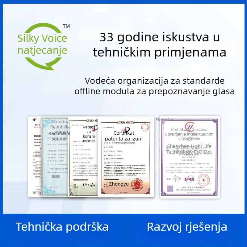 Offline modul za prepoznavanje glasa za pametni dom: ovlaživač zraka, svjetiljka, glasovno upravljanje dijalekata (engleski, japanski, korejski, ruski)