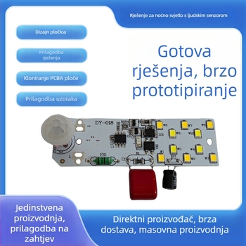 PCBA ploča sklopa s senzorom tijela i LED punjač modul — kopija dizajna ploče, višefunkcionalno