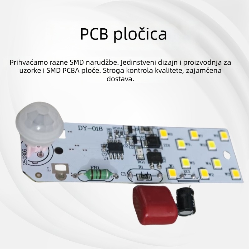 PCBA ploča sklopa s senzorom tijela i LED punjač modul — kopija dizajna ploče, višefunkcionalno