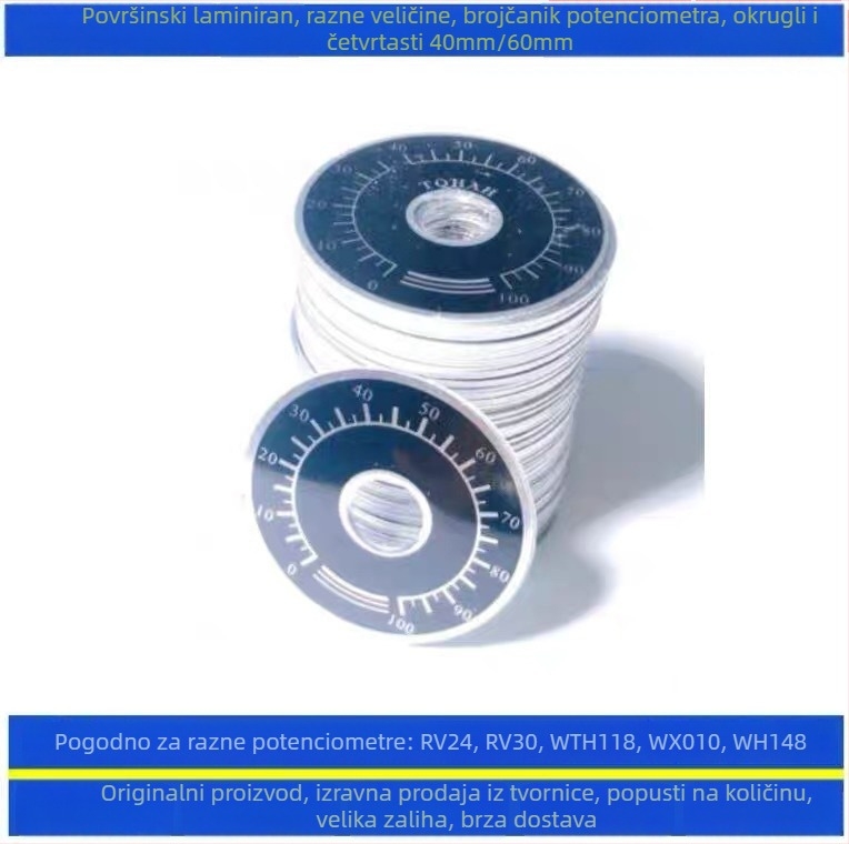 TOPVR 0-100 potenciometar, mjerni dio, digitalni brojčanik, promjer 60 mm, unutarnji promjer 10 mm