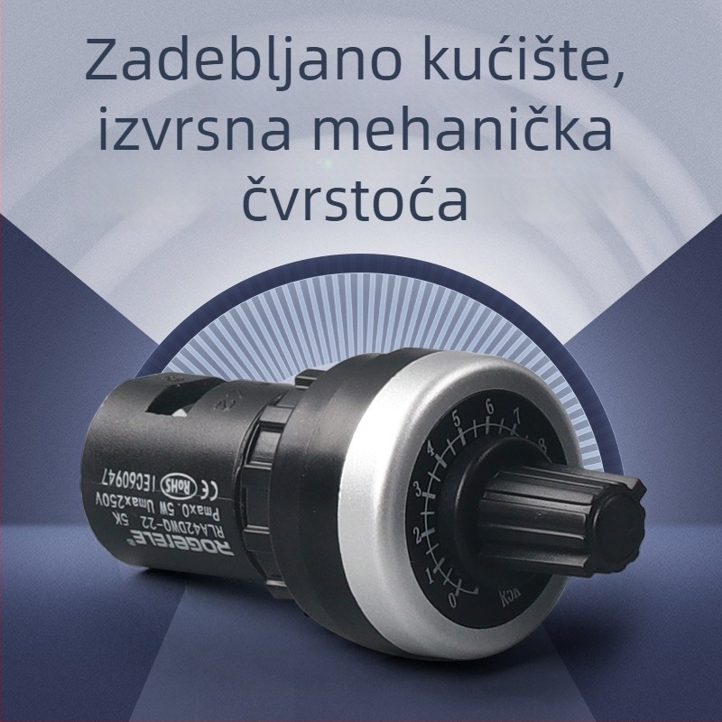 LA42DWQ-22 kanister rotacijski potenciometar transformator za brzinu, promjer 22 mm, 1K, 2K, 5K, 10K