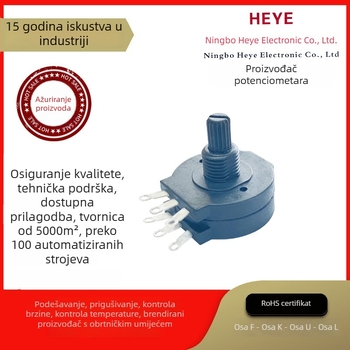 Wh138S vodootporni rotacijski potenciometar, potpuno plastično zatvoren, s prekidačem, za zavarivačke strojeve, upravljanje visokim strujama i brzinom