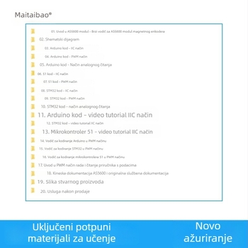 AS5600 magnetski enkoder modul PWM/I2C za bezčetkasti motor, s originalnim magnetom