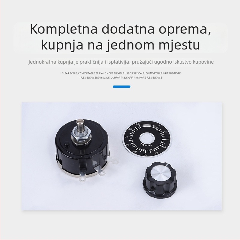 WX112 WX050 5W jednootočni vinuti potenciometar s vrijednostima otpora: 1K, 2.2K, 4.7K, 10K, 22K, 33K, 47K